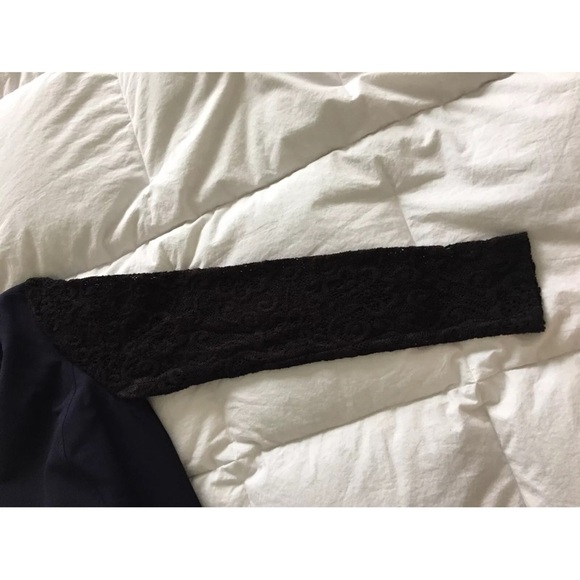 Rebecca Taylor Navy and Black Lace Sleeve Sheath Dress - Picture 6 of 7